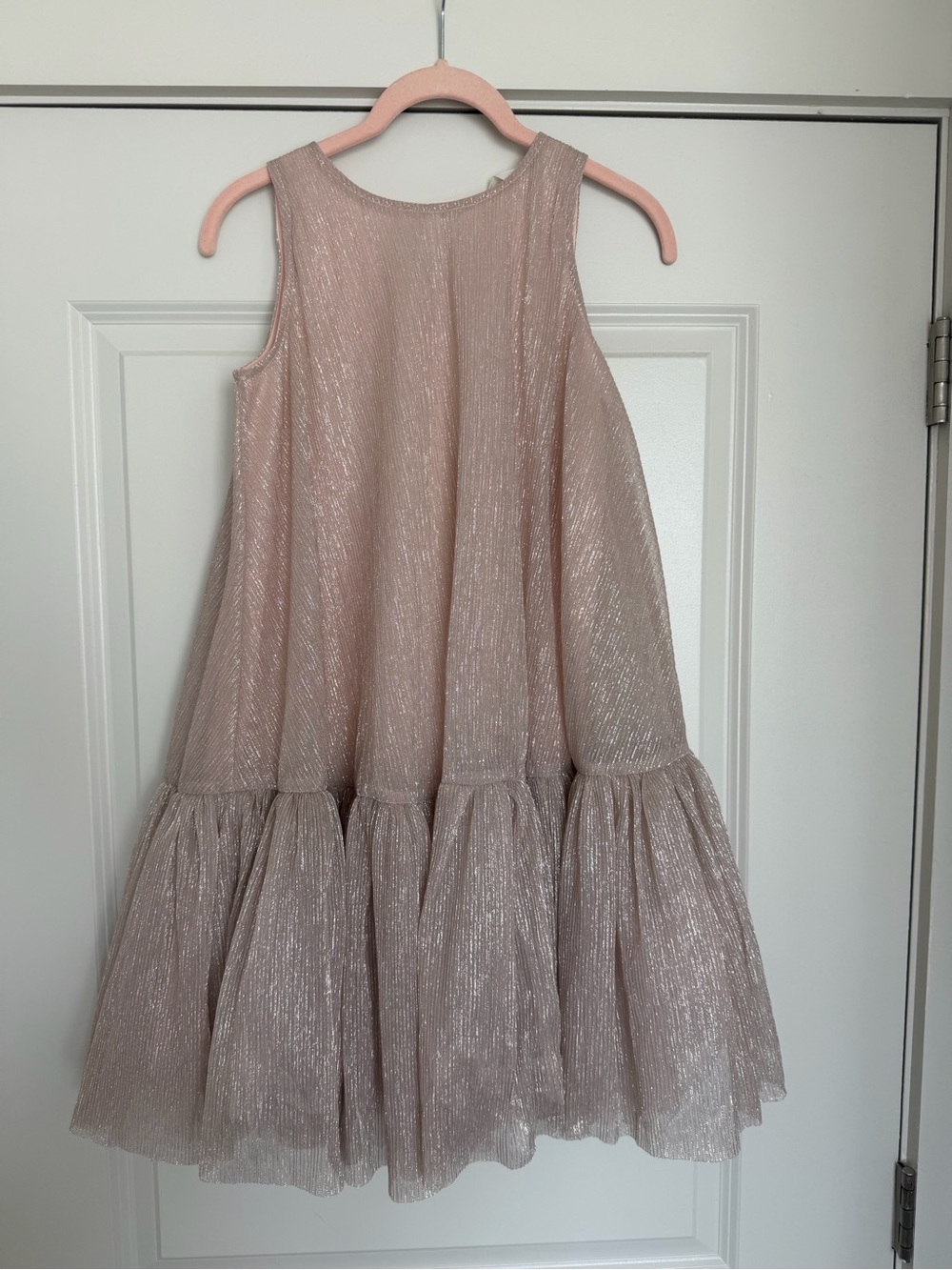 H&M Shimmery Blush Pink Tiered Party Dress